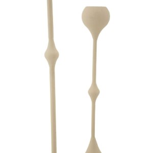 Mauro Ferretti Portacandele Slimmy crema – Set da 2 Ø 8x26 cm e Ø 8x37 cm