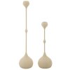 Mauro Ferretti Portacandele Slimmy crema – Set da 2 Ø 8x26 cm e Ø 8x37 cm