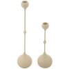 Mauro Ferretti Portacandele Slimmy crema – Set da 2 Ø 8x26 cm e Ø 8x37 cm