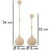 Mauro Ferretti Portacandele Slimmy crema – Set da 2 Ø 8x26 cm e Ø 8x37 cm