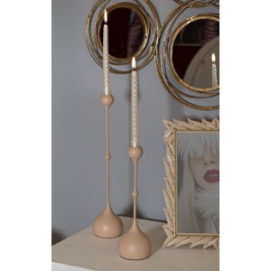 Mauro Ferretti Portacandele Slimmy rosa – Set da 2 Ø 8x26 cm e Ø 8x37 cm