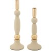 Mauro Ferretti Portacandele Strek crema – Set da 2 Ø 9,5x25 cm e Ø 9,5x30 cm