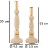 Mauro Ferretti Portacandele Strek crema – Set da 2 Ø 9,5x25 cm e Ø 9,5x30 cm