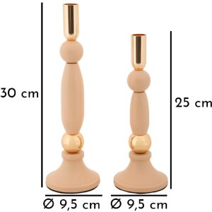 Portacandele Mauro Ferretti Strek Rosa – Set 2 pezzi Ø 9,5x25 e Ø 9,5x30 cm