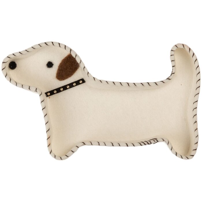 Scodella decorativa a forma di cane Clayre & Eef 20x13x3 cm Bianco e Marrone