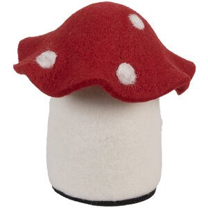 Casa in feltro Clayre & Eef 66293 20x20x18 cm bianco-rosso