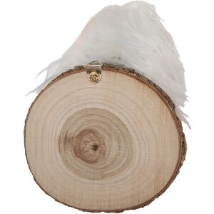 Gruccio da parete a forma di cane in pelliccia Clayre & Eef 66295 11x15x14 cm Bianco e Marrone