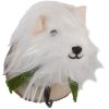Gruccio da parete a forma di cane in pelliccia Clayre & Eef 66295 11x15x14 cm Bianco e Marrone