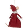 Decorazione pendente topo in peluche Clayre & Eef 66298 8x6x14 cm