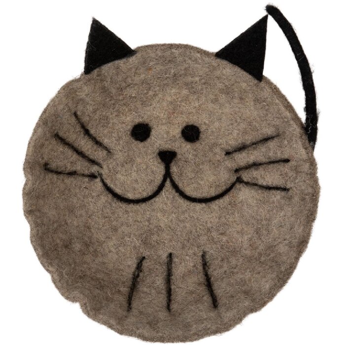 Scodella decorativa in feltro Clayre & Eef con motivo cane 18x18x6 cm