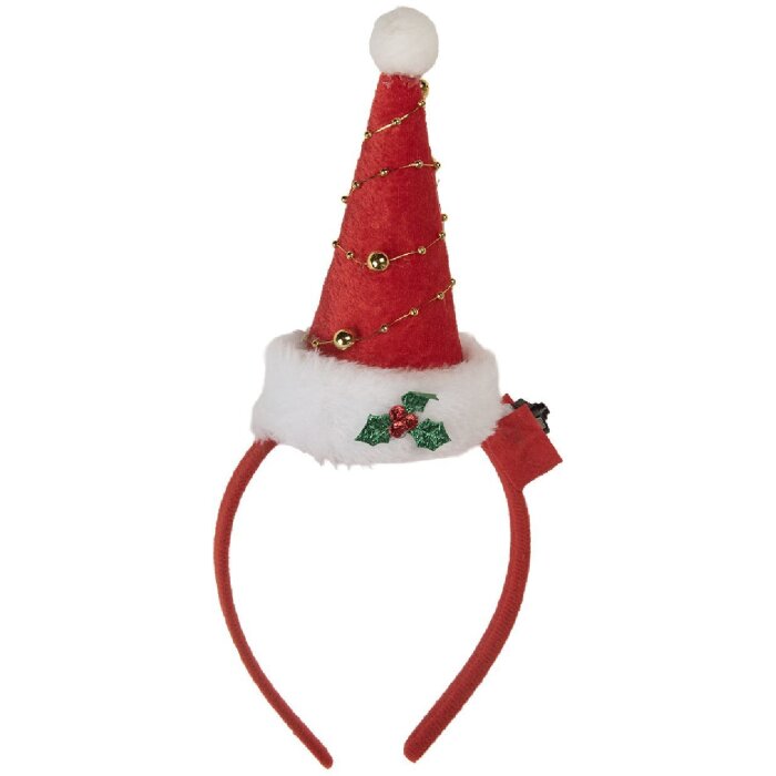 Fascia capelli con cuffia di Natale Clayre & Eef 66351 con LED 12x7x27 cm