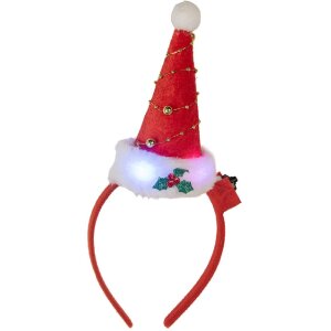 Fascia capelli con cuffia di Natale Clayre & Eef 66351 con LED 12x7x27 cm