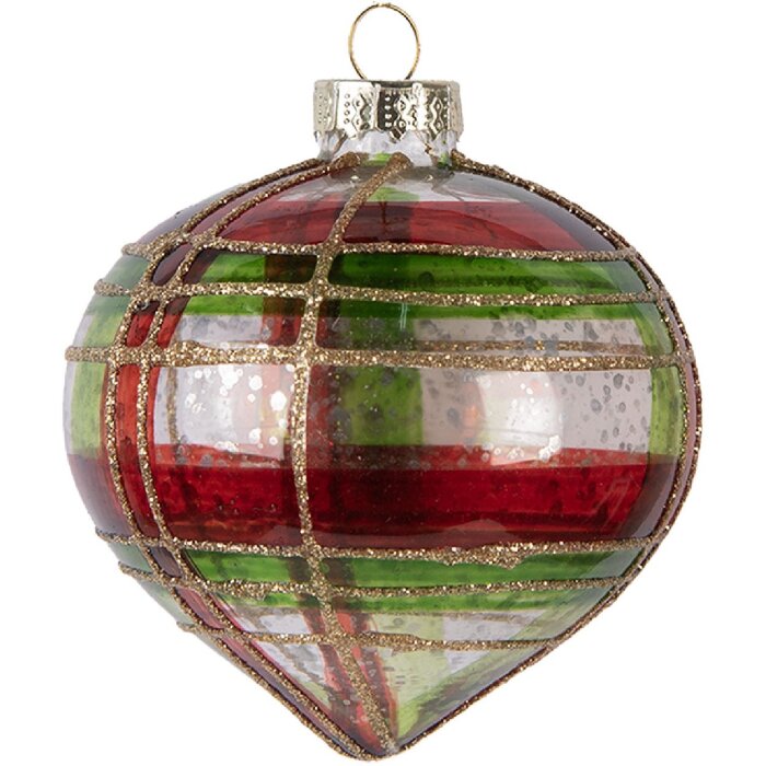 Palla per albero di Natale Clayre & Eef 6GL5179 Ø 8x8 cm Rosso-Oro