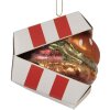 Ornamento Natalizio in vetro Clayre & Eef 6GL5247 Rosso e Bianco 7x7x8 cm