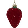 Ornamento Natalizio in Vetro Clayre & Eef 6GL5250 6x5x8 cm Rosso & Verde