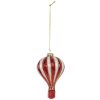 Ornamento natalizio in vetro Clayre & Eef 6GL5258 Rosso-Bianco Ø 6x9 cm