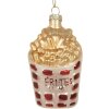 Clayre & Eef 6GL5260 Ornamento Natalizio 6x3x10 cm Bianco Oro