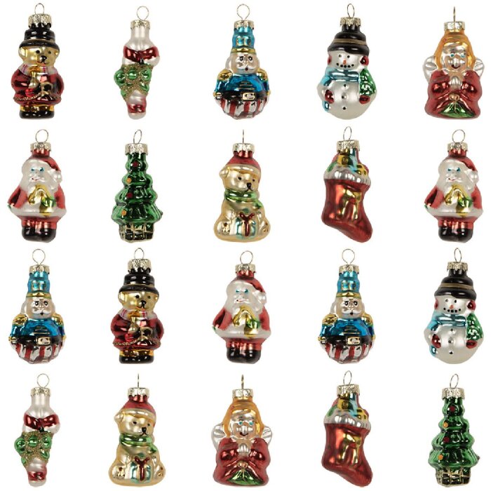 Set di 20 ornamenti natalizi Clayre & Eef 6GL5262 28x20x4 cm