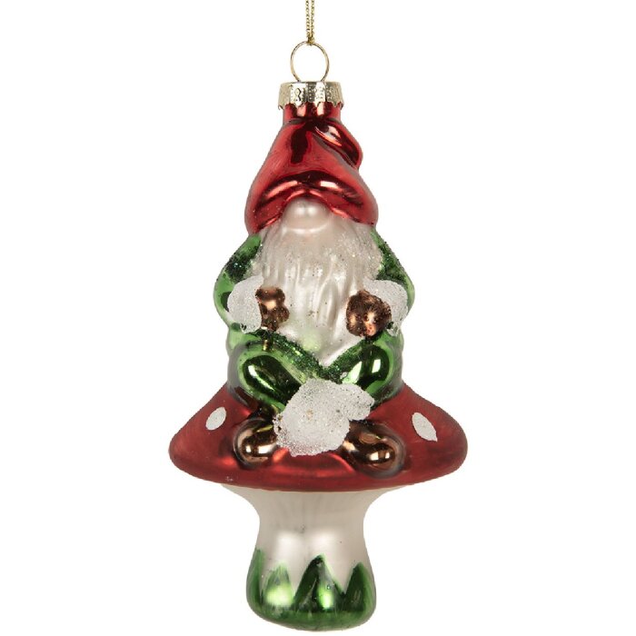 Clayre & Eef 6GL5263 Ornamento Natalizio 7x6x13 cm Rosso e Verde