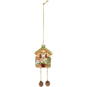 Clayre & Eef 6GL5265 Ornamento Natalizio 7x4x10/17 cm Marrone & Verde