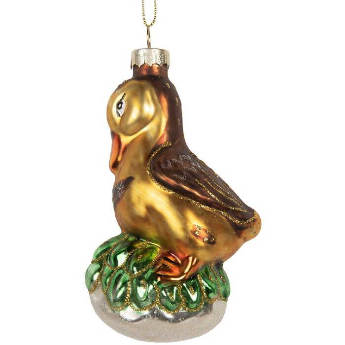 Ornamento Natalizio Clayre & Eef 6GL5266 6x5x11 cm Marrone Verde Vetro