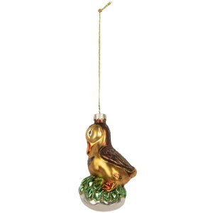 Ornamento Natalizio Clayre & Eef 6GL5266 6x5x11 cm Marrone Verde Vetro
