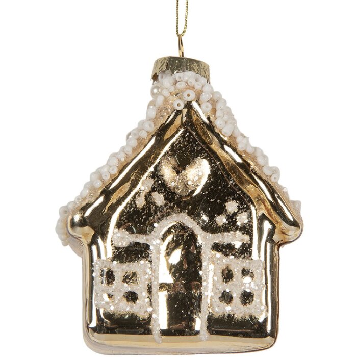 Clayre & Eef 6GL5268 Ornamento Natalizio 7x7x9 cm Oro