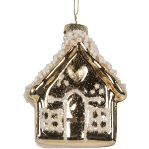 Clayre & Eef 6GL5268 Ornamento Natalizio 7x7x9 cm Oro