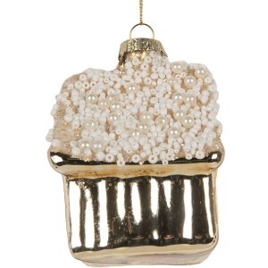 Clayre & Eef 6GL5268 Ornamento Natalizio 7x7x9 cm Oro