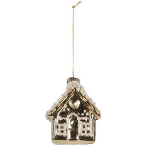 Clayre & Eef 6GL5268 Ornamento Natalizio 7x7x9 cm Oro