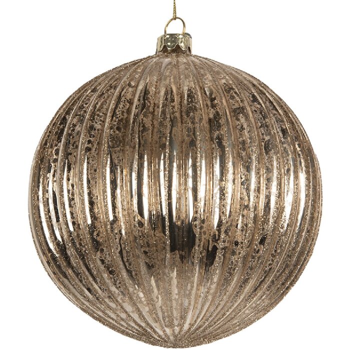 Pallina per albero di Natale Clayre & Eef 6GL5275 Ø 15x15 cm Trasparente Argento