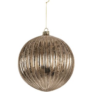 Pallina per albero di Natale Clayre & Eef 6GL5275 Ø 15x15 cm Trasparente Argento