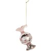 Ornamento Natalizio Clayre & Eef 6GL5276 Ø 4x8 cm Argento Rosa