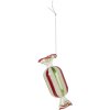 Clayre & Eef 6GL5277 Ornamento Natalizio Ø 5x13 cm Bianco e Rosso