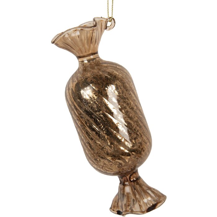 Clayre & Eef 6GL5280 Ornamento Natalizio Ø 5x13 cm Dorato e Marrone