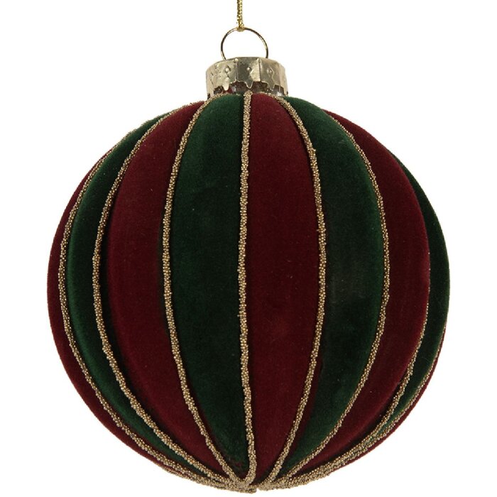 Pallina per albero di Natale Clayre & Eef 6GL5283 Ø 8x8 cm Rosso-Verde