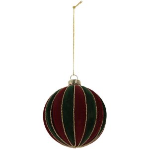 Pallina per albero di Natale Clayre & Eef 6GL5283 Ø 8x8 cm Rosso-Verde