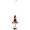 Ornamento Natalizio in Vetro Clayre & Eef 6GL5287 Ø 6x12 cm Rosso e Bianco