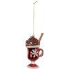 Clayre & Eef 6GL5289 Ornamento Natalizio 7x6x12 cm Rosso e Marrone