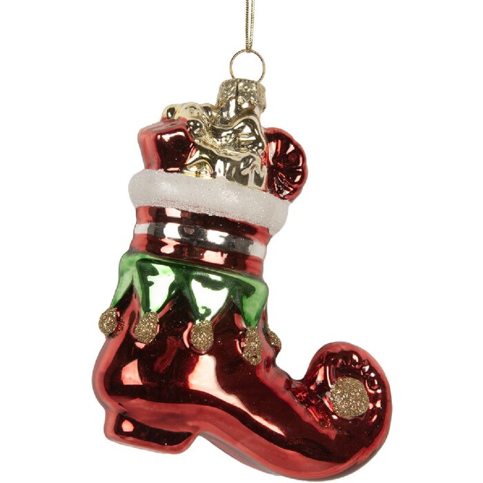 Clayre & Eef 6GL5291 Ornamento Natalizio 9x4x10 cm Rosso e Bianco