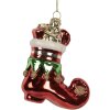 Clayre & Eef 6GL5291 Ornamento Natalizio 9x4x10 cm Rosso e Bianco