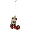 Clayre & Eef 6GL5291 Ornamento Natalizio 9x4x10 cm Rosso e Bianco