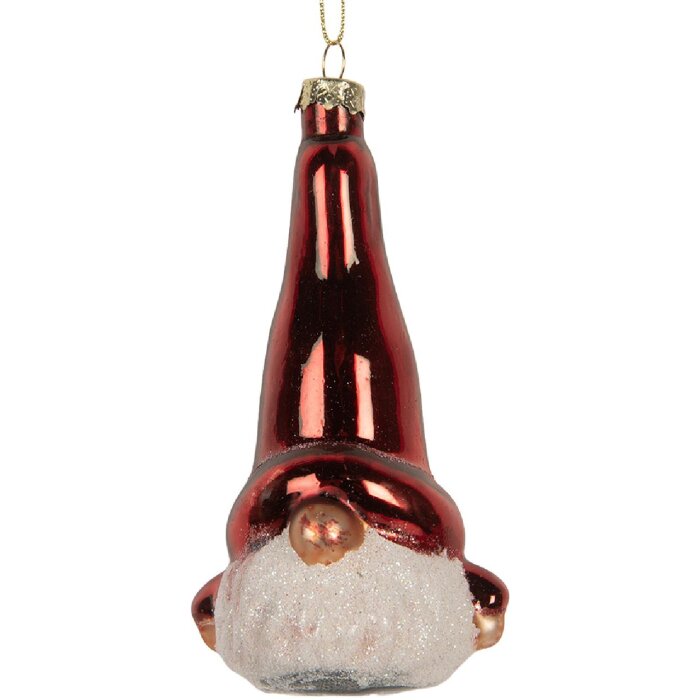 Ornamento Natalizio Clayre & Eef 6GL5293 6x5x13 cm Rosso e Bianco