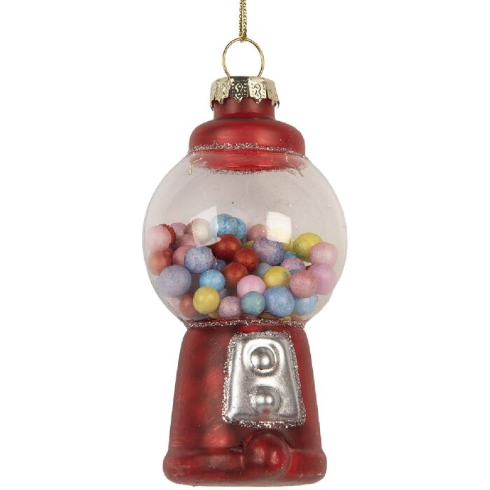 Clayre & Eef 6GL5303 Ornamento Natalizio Ø 5x9 cm Rosso