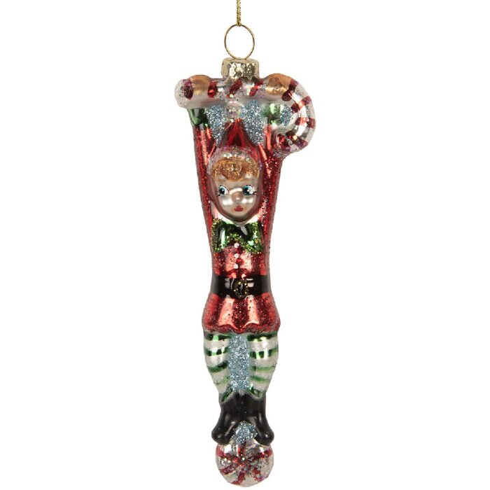 Clayre & Eef 6GL5309 Ornamento Natalizio 4x2x13 cm