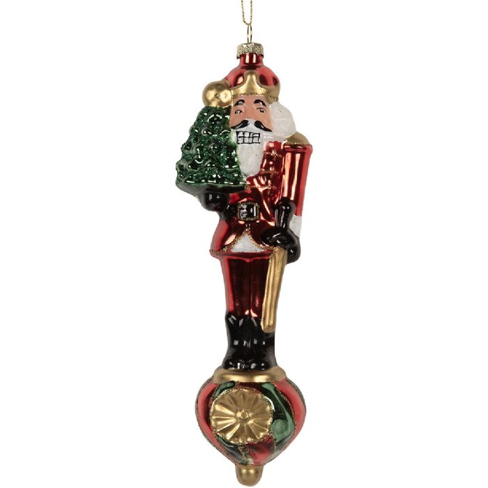 Clayre & Eef 6GL5310 Ornamento Natalizio 6x5x20 cm Rosso e Bianco