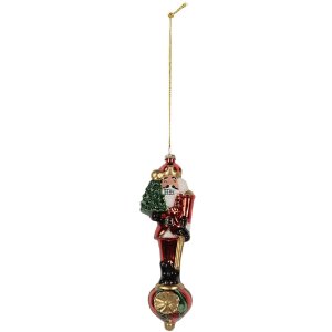 Clayre & Eef 6GL5310 Ornamento Natalizio 6x5x20 cm Rosso e Bianco