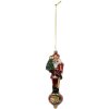 Clayre & Eef 6GL5310 Ornamento Natalizio 6x5x20 cm Rosso e Bianco