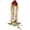 Clip Ornamento Natalizio Portacandela Clayre & Eef 6GL5312 Argentato e Rosso 5x4x9 cm