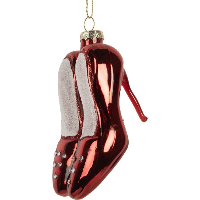 Ornamento Natalizio Clayre & Eef 6GL5313 6x6x10 cm Rosso-Bianco